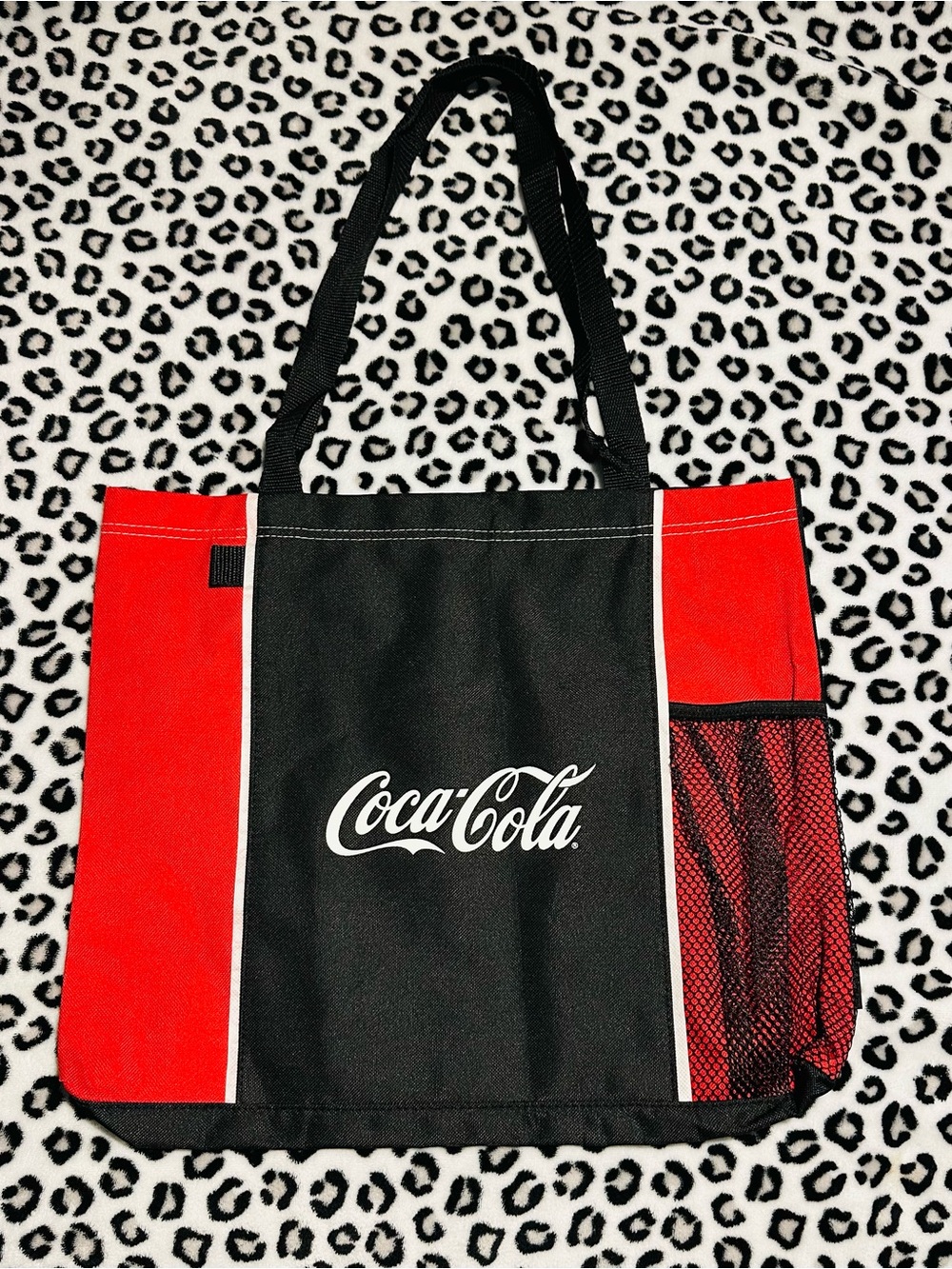 Coca Cola Logo Black & Red Retro Travel Beach Festival Tote